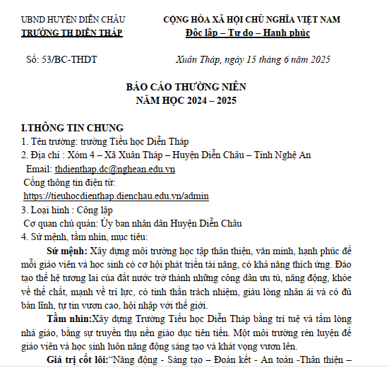 BC thường niên năm học 2024-2025